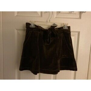 NWT Juicy Couture Brown Velour Mini Skirt with Bow Belt - M